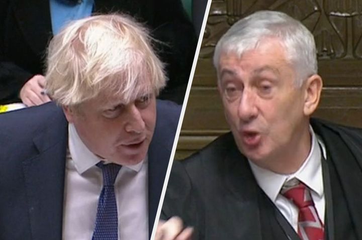 Boris Johnson clashed with Lindsay Hoyle during PMQs on Wednesday