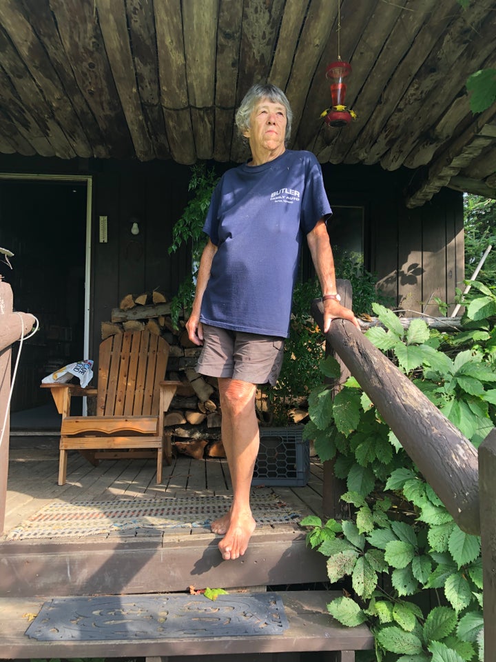 The author's mom on her porch in Barton, Vermont