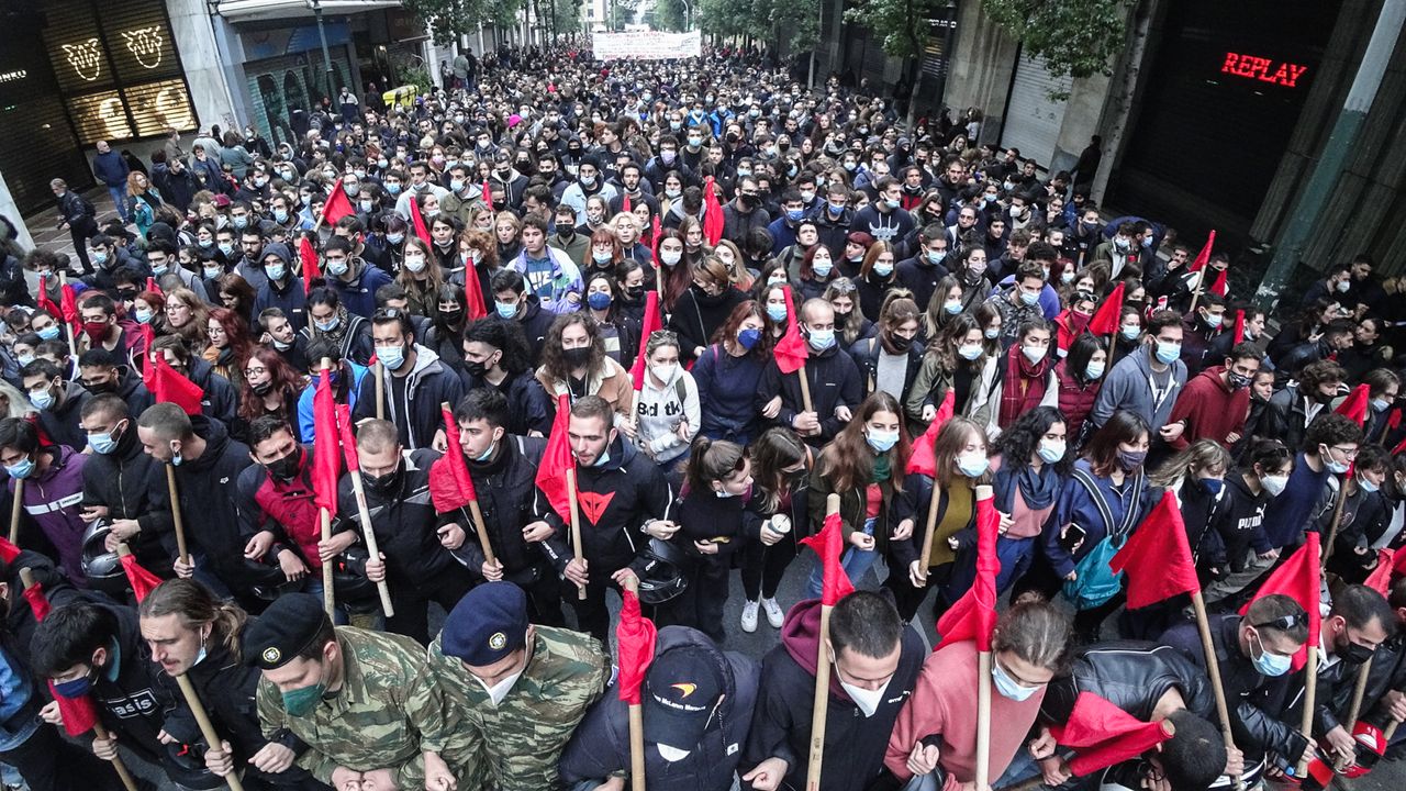Πορεία για την 48η επέτειο για την εξέγερση του Πολυτεχνείου, Τετάρτη 17 Νοεμβρίου 2021.