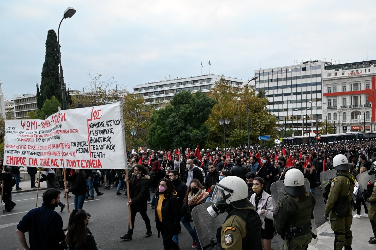 Πορεία για την 48η επέτειο για την εξέγερση του Πολυτεχνείου, Τετάρτη 17 Νοεμβρίου 2021.