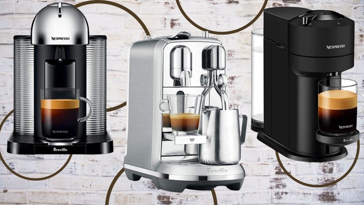 Left to right: <a href="https://www.amazon.com/dp/B01MZCQBY4?th=1&tag=thehuffingtop-20&ascsubtag=61953632e4b0ae9a429aa4a1,-1,-1,d,0,0,hp-fil-am=0" target="_blank" role="link" data-amazon-link="true" rel="sponsored" class=" js-entry-link cet-external-link" data-vars-item-name="Breville's Nespresso Vertuo" data-vars-item-type="text" data-vars-unit-name="61953632e4b0ae9a429aa4a1" data-vars-unit-type="buzz_body" data-vars-target-content-id="https://www.amazon.com/dp/B01MZCQBY4?th=1&tag=thehuffingtop-20&ascsubtag=61953632e4b0ae9a429aa4a1,-1,-1,d,0,0,hp-fil-am=0" data-vars-target-content-type="url" data-vars-type="web_external_link">Breville's Nespresso Vertuo</a>, <a href="https://www.amazon.com/dp/B01LYTP2SG?tag=thehuffingtop-20&ascsubtag=61953632e4b0ae9a429aa4a1,-1,-1,d,0,0,hp-fil-am=0" target="_blank" role="link" data-amazon-link="true" rel="sponsored" class=" js-entry-link cet-external-link" data-vars-item-name="Creatista Plus" data-vars-item-type="text" data-vars-unit-name="61953632e4b0ae9a429aa4a1" data-vars-unit-type="buzz_body" data-vars-target-content-id="https://www.amazon.com/dp/B01LYTP2SG?tag=thehuffingtop-20&ascsubtag=61953632e4b0ae9a429aa4a1,-1,-1,d,0,0,hp-fil-am=0" data-vars-target-content-type="url" data-vars-type="web_external_link">Creatista Plus</a> and <a href="https://www.amazon.com/dp/B08KYF47JC?tag=thehuffingtop-20&ascsubtag=61953632e4b0ae9a429aa4a1,-1,-1,d,0,0,hp-fil-am=0" target="_blank" role="link" data-amazon-link="true" rel="sponsored" class=" js-entry-link cet-external-link" data-vars-item-name="Vertuo Next espresso machines " data-vars-item-type="text" data-vars-unit-name="61953632e4b0ae9a429aa4a1" data-vars-unit-type="buzz_body" data-vars-target-content-id="https://www.amazon.com/dp/B08KYF47JC?tag=thehuffingtop-20&ascsubtag=61953632e4b0ae9a429aa4a1,-1,-1,d,0,0,hp-fil-am=0" data-vars-target-content-type="url" data-vars-type="web_external_link">Vertuo Next espresso machines </a>.