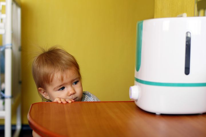 If your kid has a stuffy nose, try running a cool-mist humidifier in their bedroom to open their nasal passages.
