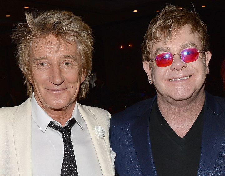 Elton John and Rod Stewart pictured in 2013