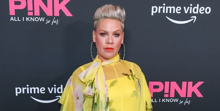 Pink at the premiere of her documentary All I Know So Far earlier this year