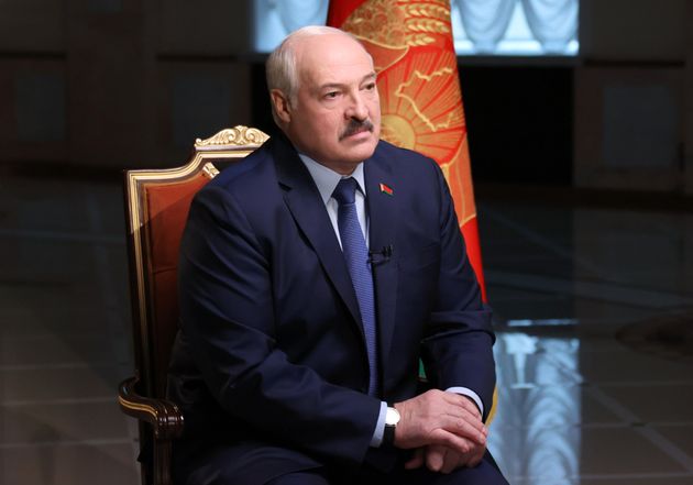 MINSK, BELARUS - NOVEMBER 19, 2021: Belarusian President Alexander Lukashenko during an interview with...