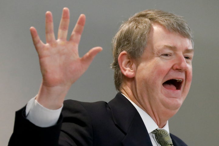 Defense attorney Kevin Gough speaks during the trial of Greg McMichael, his son, Travis McMichael, and a neighbor, William Bryan, at the Glynn County Courthouse on Nov. 19, 2021, in Brunswick, Georgia.