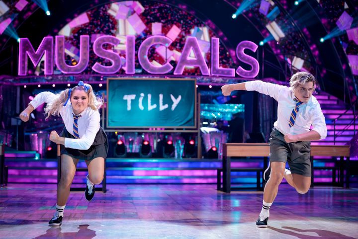Tilly Ramsay and Nikita Kuzmin dancing during Musicals Week