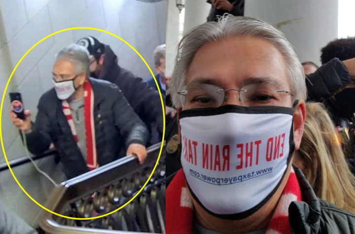 Frank Scavo, seen at the U.S. Capitol on Jan. 6, organized buses to Washington, D.C., that day.