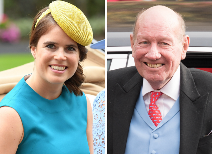 George Brooksbank (at right), the father-in-law of Britain's Princess Eugenie (left), died last week at the age of 72.