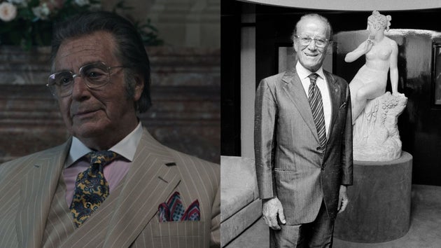 Al Pacino (left), Aldo Gucci (at