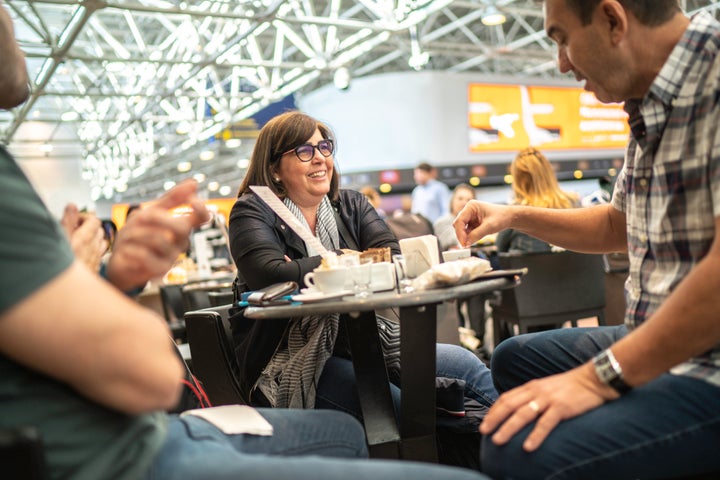 Flying can also be tough on your digestive system, so it’s helpful to be mindful of eating and drinking on air travel days.