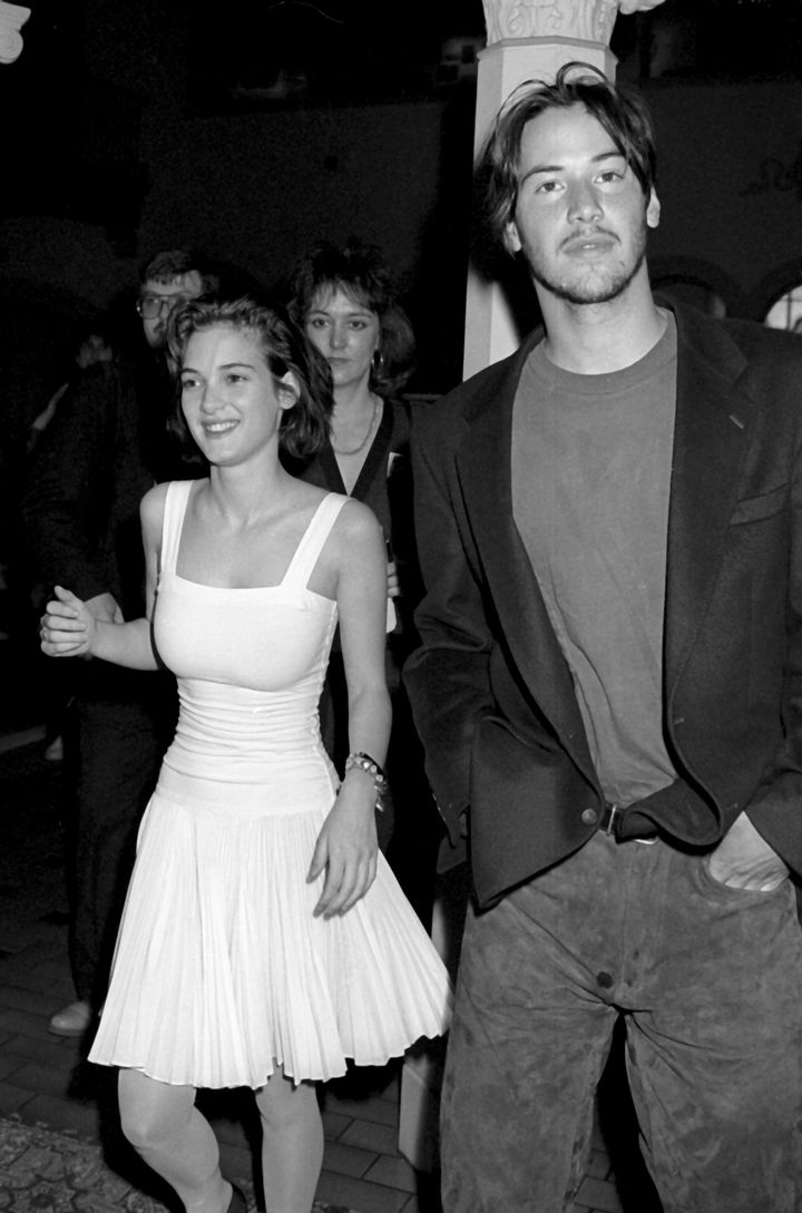 Winona Ryder and Keanu Reeves attend Fourth Annual Independent Spirit Awards in 1989.