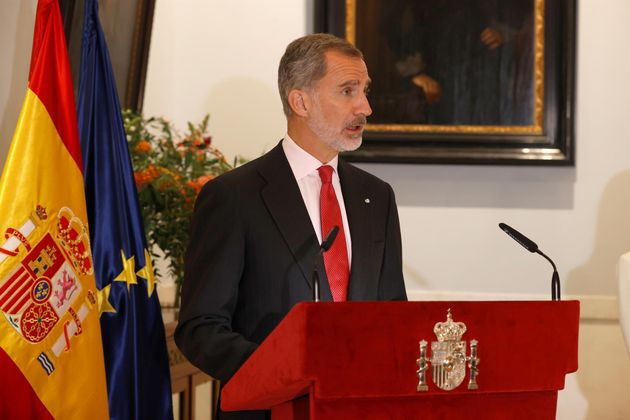 El rey Felipe VI, este martes, en la embajada de España en
