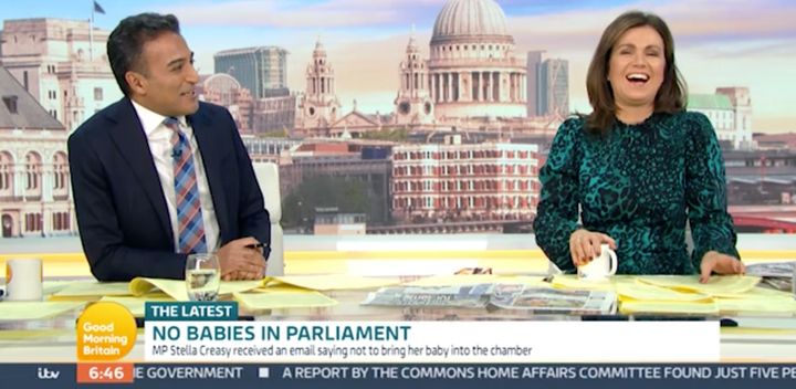 Susanna Reid laughs as Adil Ray makes a dig at Piers Morgan's expense