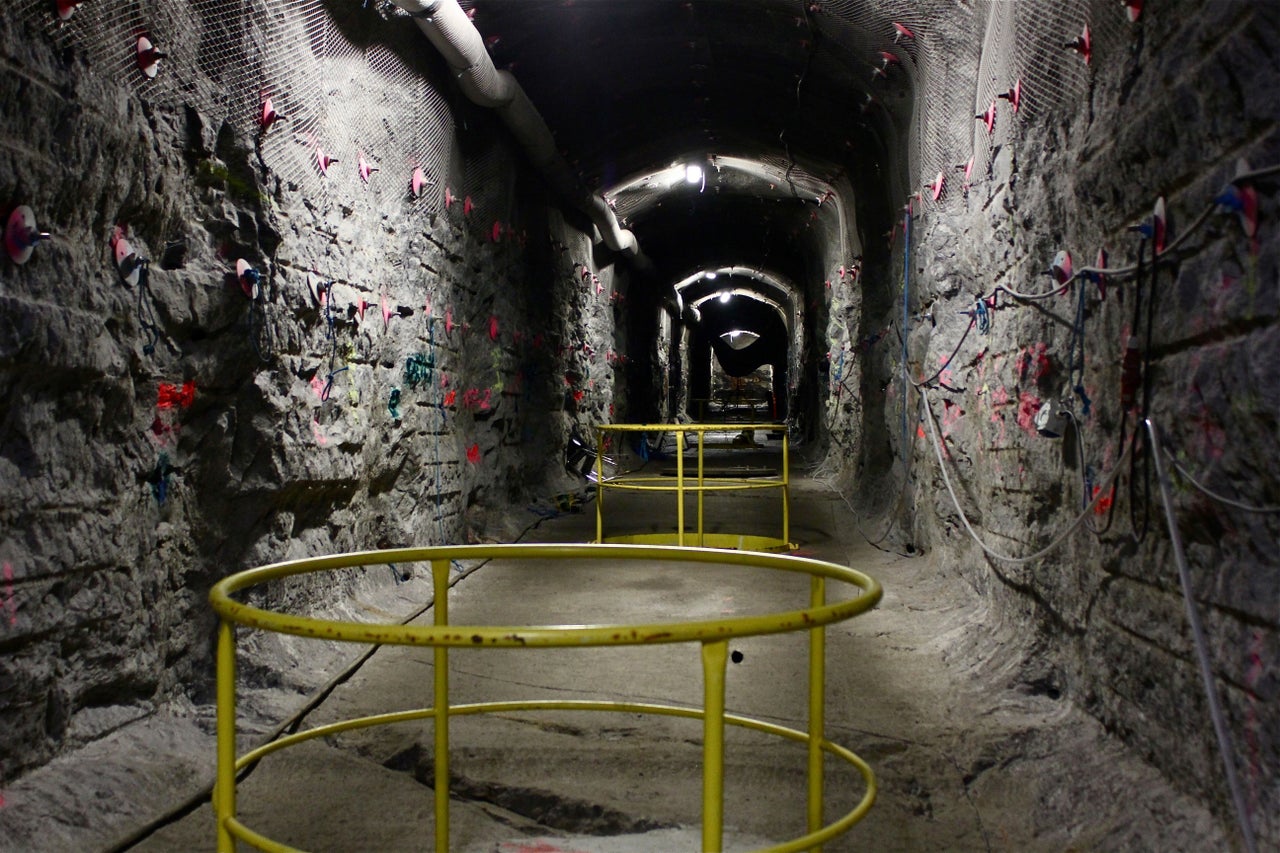 The world's first underground repository for highly radioactive nuclear waste at the Olkiluoto nuclear power plant on the island of Eurajoki, western Finland, is shown amid its construction on April 28, 2016.