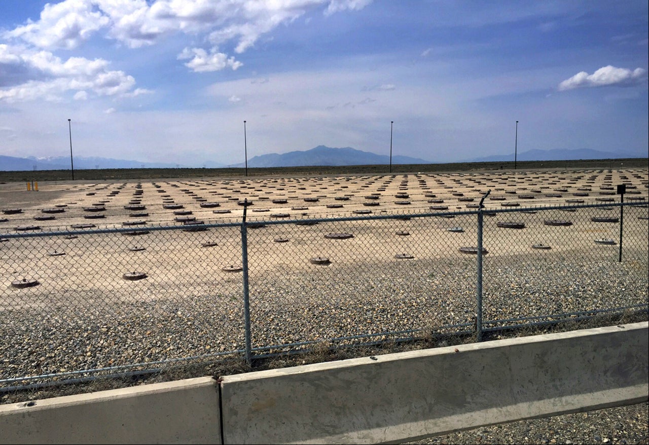 A nuclear waste storage site at the Idaho National Laboratory near Idaho Falls, Idaho. 