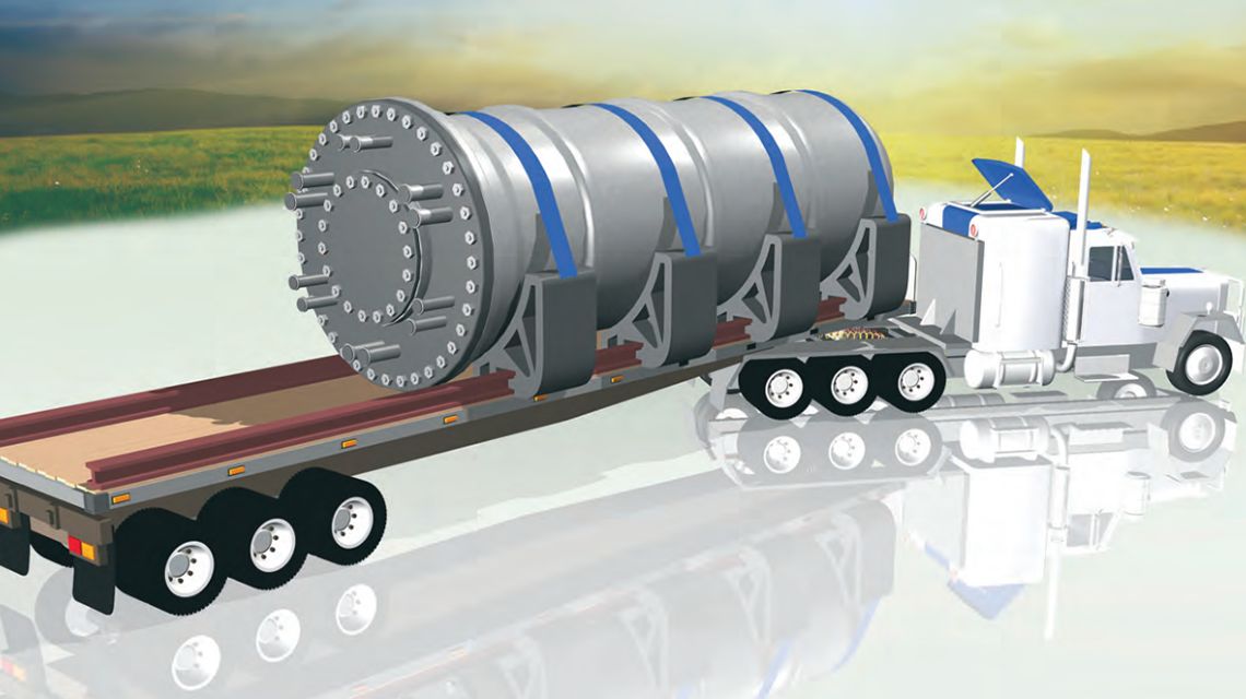 A rendering from Rolls-Royce of one of its planned small modular reactors.