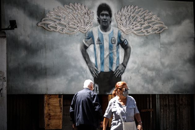 Mural en homenaje a Diego Armando Maradona, el 23 de noviembre de 2021 en Buenos