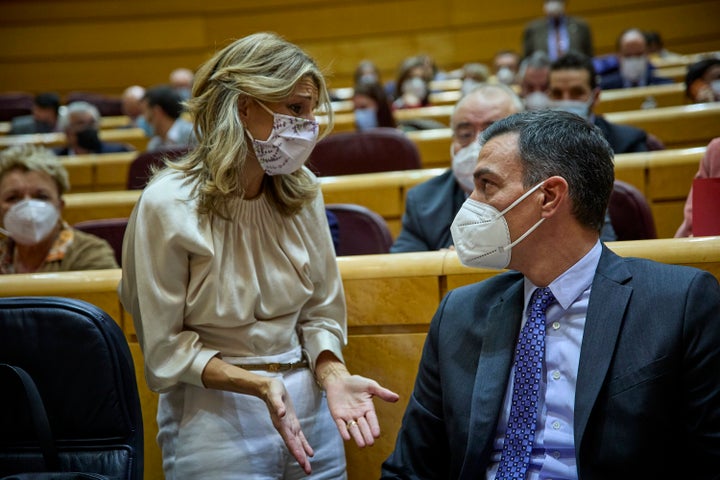 Yolanda Díaz y Pedro Sánchez