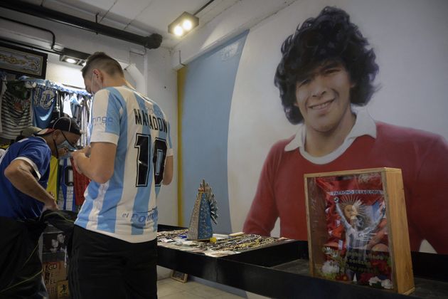 Photo d'illustration des hommages à Maradona le 25 novembre 2021 à Bueno Aires en