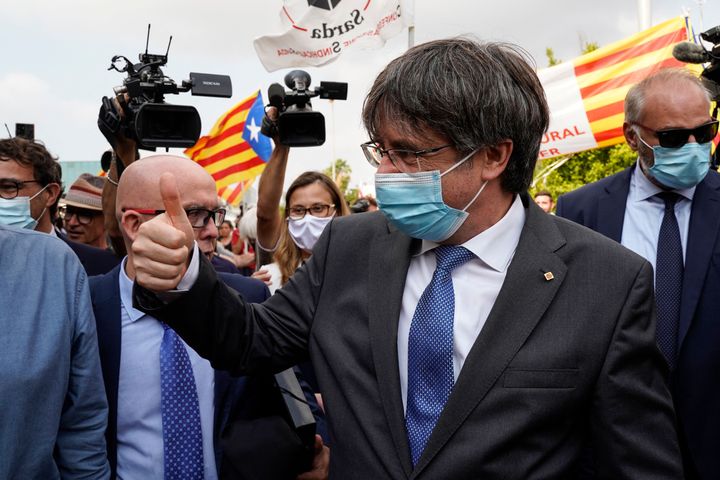 Carles Puigdemont, a su salida del tribunal italiano de Saussari, el pasado octubre.