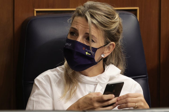 Yolanda Díaz, en una sesión del Congreso
