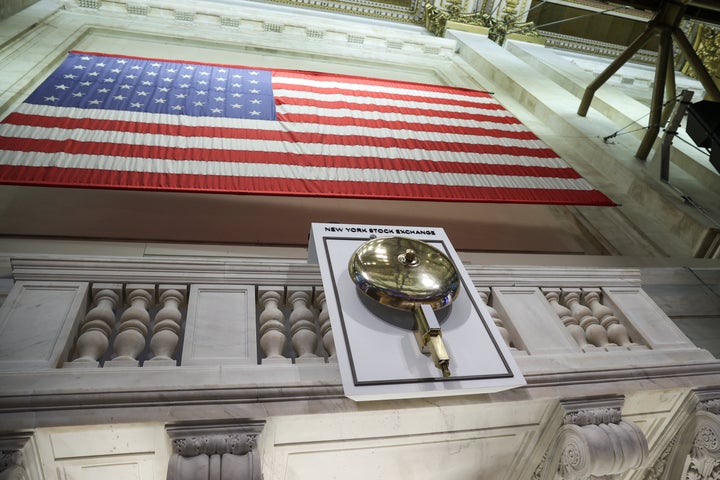 The New York Stock Exchange trading floor bell.