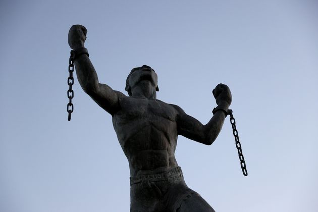 BRIDGETOWN, BARBADOS - NOVEMBER 16: The Emancipation Statue symbolizing the breaking of the chains of...