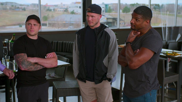 From left: Gus Kenworthy, Colton Underwood and Michael Sam in Netflix's "Coming Out Colton."