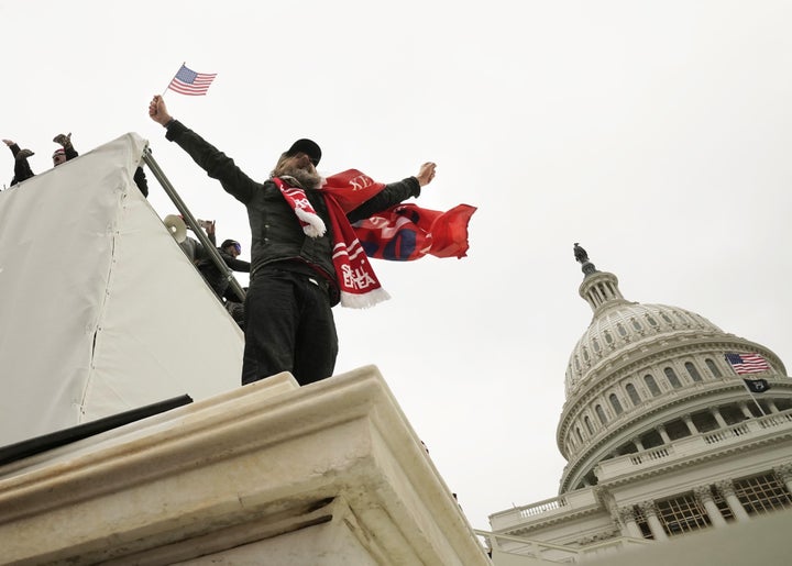 The man known as "Swedish Scarf" at the Capitol on Jan. 6.