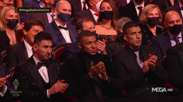 Messi, Mbappé y Suárez en la gala del Balón de