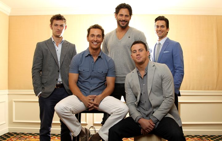 From left: Alex Pettyfer, Matthew McConaughey, Joe Manganiello, Channing Tatum and Matt Bomer at a 2012 press event for "Magic Mike."