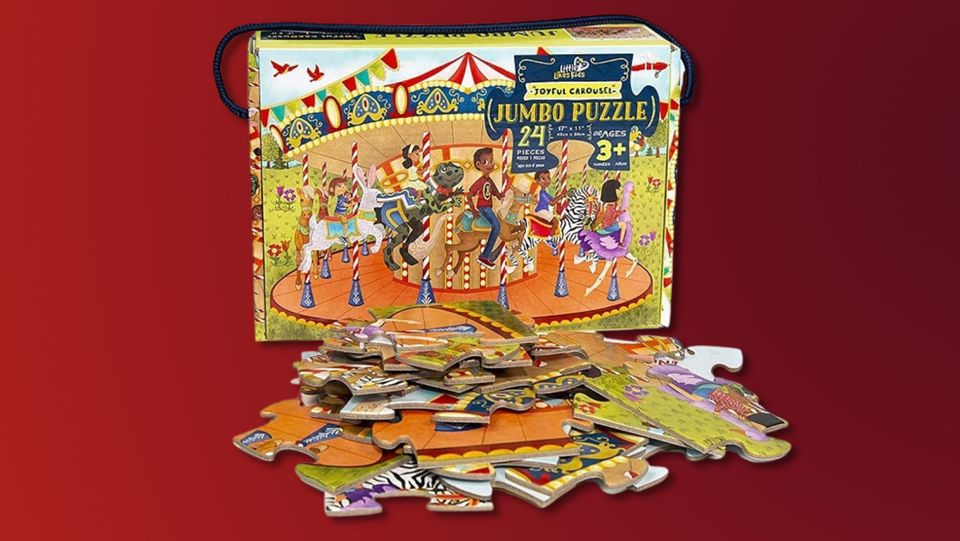 The Little Likes Kids joyful carousel jumbo puzzle