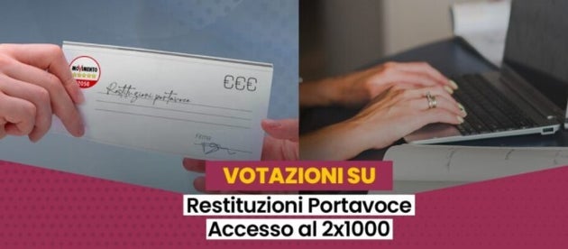 Vince con il 72% il Sì al 2x1000 tra gli iscritti M5S Vince con il 72% il Sì al 2x1000 tra gli iscritti M5S