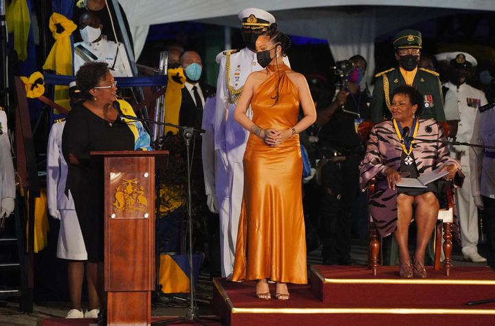 Rihanna was named a national hero during the celebrations in Bridgetown.