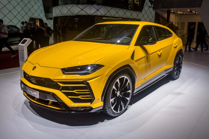 Authorities said Lee Price III spent a portion of the PPP loans he fraudulently obtained on a Lamborghini Urus. A similar Lamborghini Urus is displayed at a motor show in Geneva in 2018. 