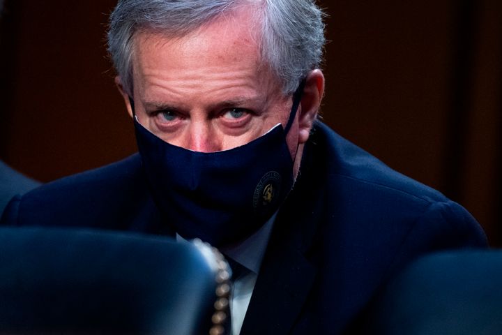 Mark Meadows, a former chief of staff to President Donald Trump, on Capitol Hill in 2020. The House select committee investigating the Jan. 6 attack on the U.S. Capitol said Tuesday that Mark Meadows is cooperating with its probe. 