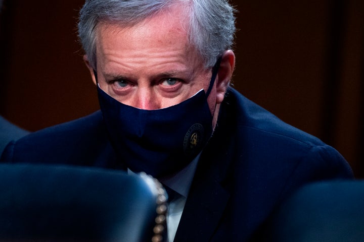Mark Meadows, a former chief of staff to President Donald Trump, on Capitol Hill in 2020. The House select committee investigating the Jan. 6 attack on the U.S. Capitol said Tuesday that Mark Meadows is cooperating with its probe.