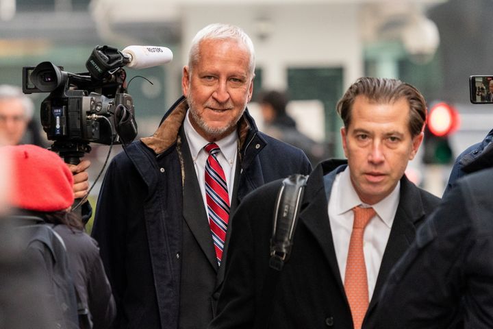 Jeffrey Epstein's former pilot Lawrence Visoski arrives for Ghislaine Maxwell’s sex-trafficking trial in New York City on Tuesday.