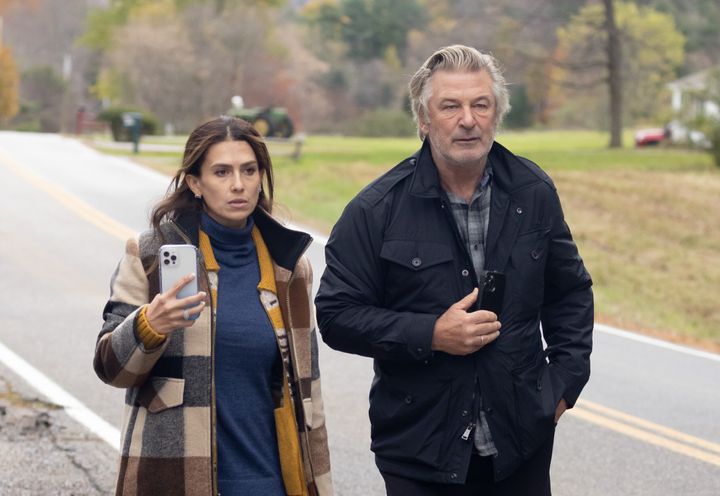 Hilaria and Alec Baldwin in Vermont, speaking after Alec Baldwin accidentally shot and killed cinematographer Halyna Hutchins and wounded director Joel Souza on the set of the film "Rust" on Oct. 30.