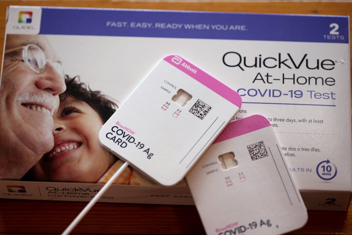 At-home COVID-19 tests by Abbott and Quidel are among the kits being sold over the counter at pharmacies.