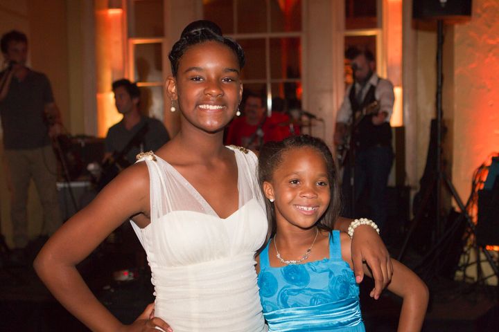 Jonshel Alexander, left, and co-star Quvenzhané Wallis at a party for "Beasts of the Southern Wild" in 2012.