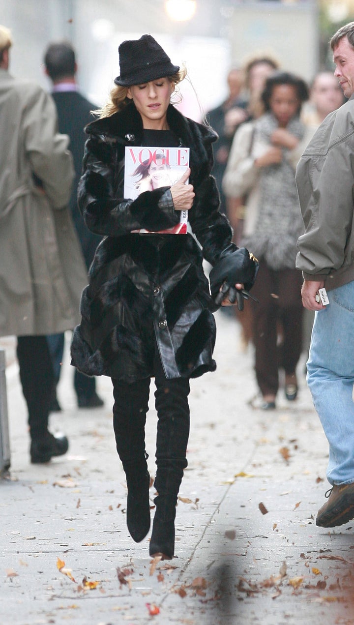 Filming a scene for the movie "Sex and the City" in Chelsea on Oct. 5, 2007.