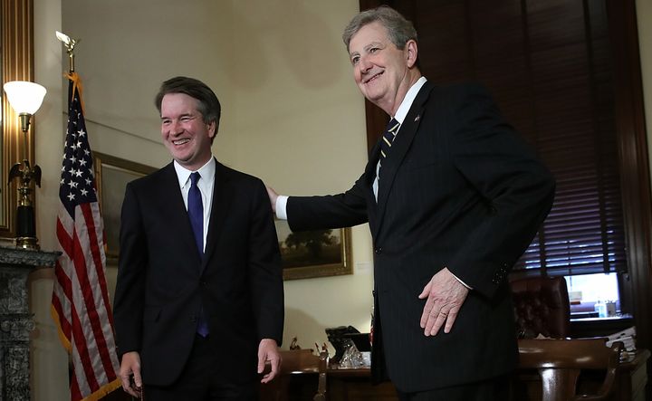 Sen. John Kennedy (R-La.) hanging out with angry man Brett Kavanaugh in July 2018 ahead of his Supreme Court confirmation hearing.