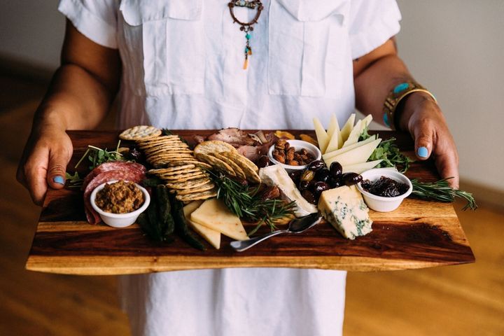 "Take a step away from your board from time to time to make sure you’re still seeing the big picture,” says chef Jametta Raspberry, who designed this charcuterie board.