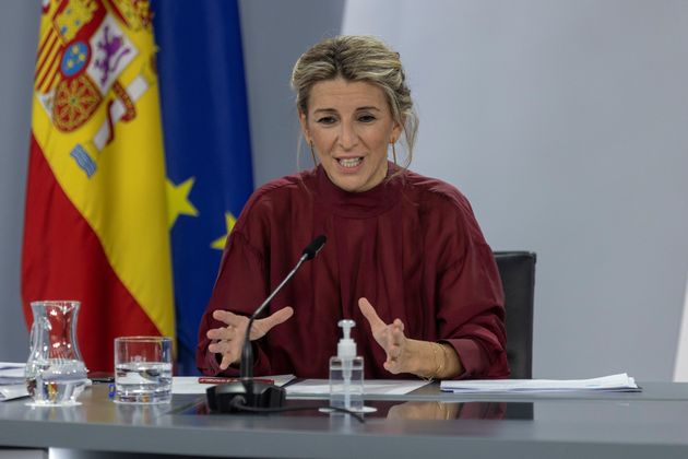 La vicepresidenta segunda y ministra de Trabajo y Economía Social, Yolanda Díaz, durante...