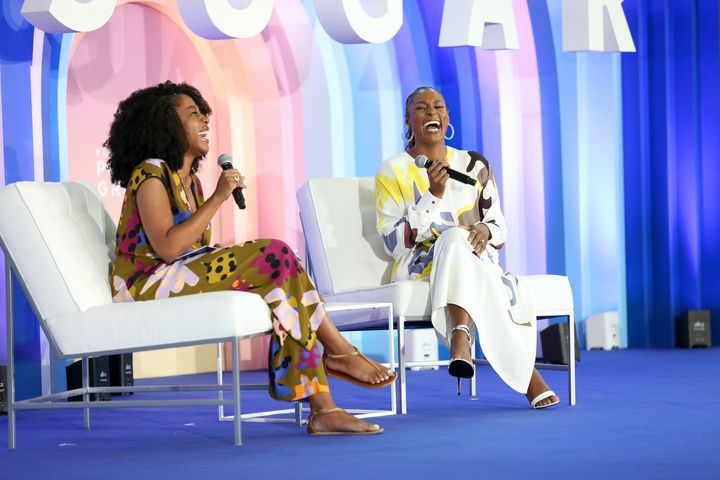Amy Aniobi and Issa Rae speak during the "Be Your Own Powerhouse" conversation in June 2019.