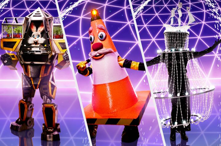 Robobunny, Traffic Cone and Chandelier from The Masked Singer series three