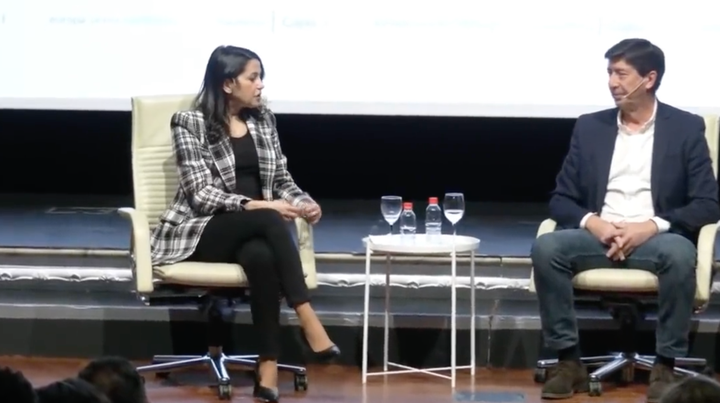 Inés Arrimadas, durante el acto con Juan Marín en Andalucía.
