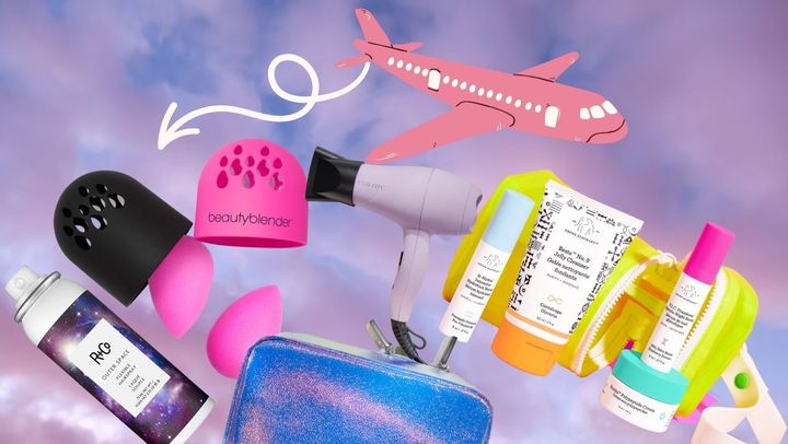 Pack your suitcase with a mini-sized hairspray and hairdryer, a case for your makeup sponge and your entire skin care routine -- and still have room to spare.